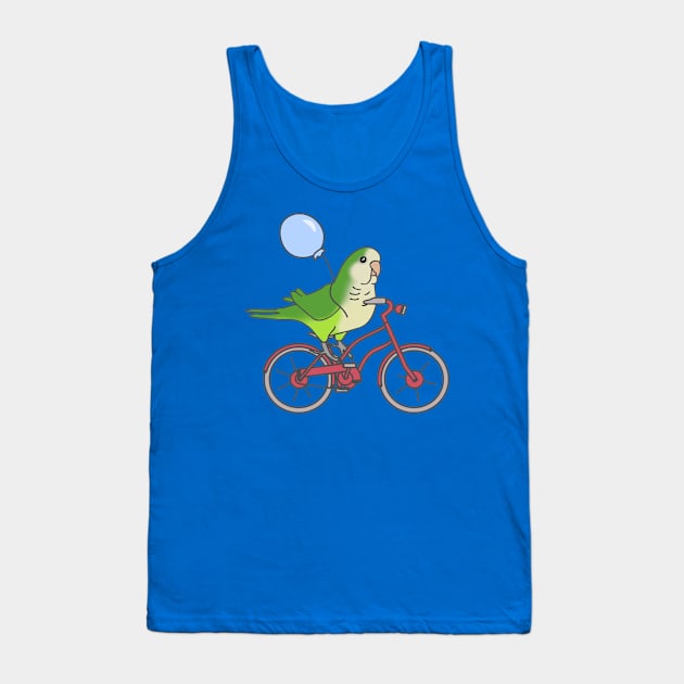 green quaker parrot on a bike Tank Top by FandomizedRose